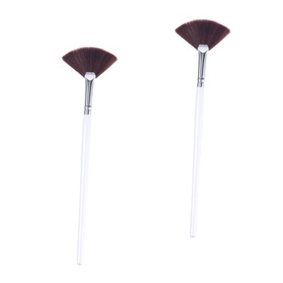 SKISUNO 2Pcs Wooden Handle Face Mask Brush Set Fan-Shaped Facial Mud Mask Applicator for Women for Skincare