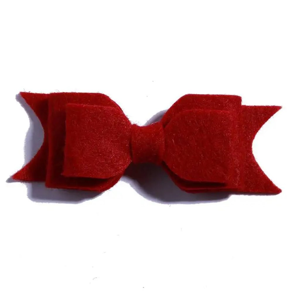 10Pcs Felt Hair Bow Accessories, 9.2 cm, Non-Woven Fabric For Headbands (10Pcs Burgundy, With No Clip)