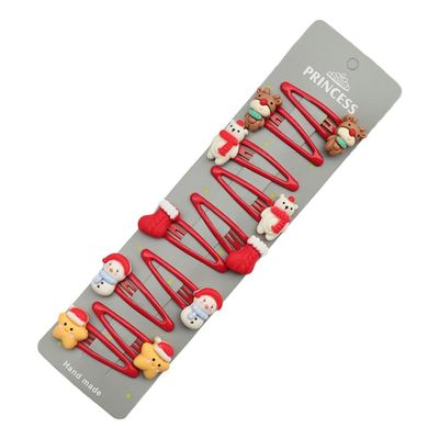 10pcs or 8ps Set Christmas Themed Hair Clips for Kids Lovely Party Hair Ornaments Hairclips Festive Hair Decorations