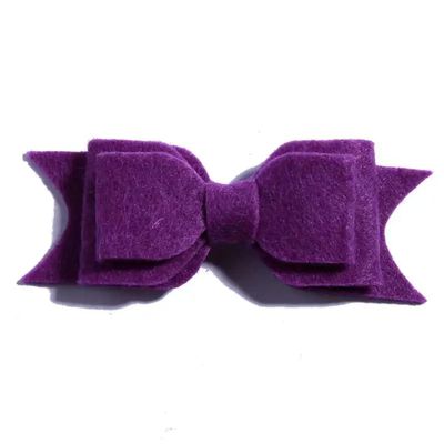 10Pcs Felt Hair Bow Accessories, 9.2 cm, Non-Woven Fabric For Headbands (10Pcs Purple, With No Clip)