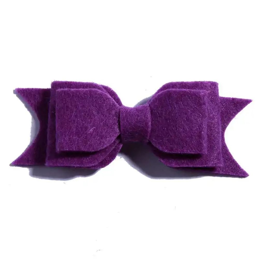 10Pcs Felt Hair Bow Accessories, 9.2 cm, Non-Woven Fabric For Headbands (10Pcs Purple, With No Clip)