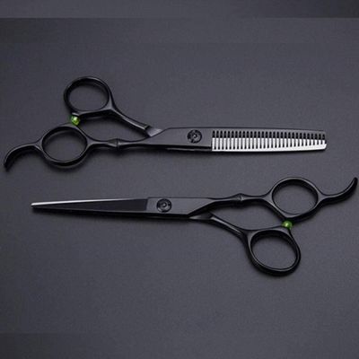 440c 6 Inch Hyun Black Hair Salon Scissors Cutting Barber Scissor Thinning Shears Hairdressing Scissors