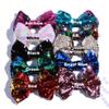 10Pcs 13cm Reversible Sequin Bow Boutique Shinny Bowknot Hairgrips Women Hair Barrettes Accessories (10Pcs Pink, With No Clip) view 3