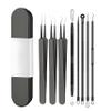 8 PCS Stainless Steel Blackhead Remover Kit,Acssart Stainless Steel Blackhead Remover,Pimple Popper Tool Kit,Pimple Extractor,Pore Cleaner Tool,Gentle and Easy to Clean (Black) view 1