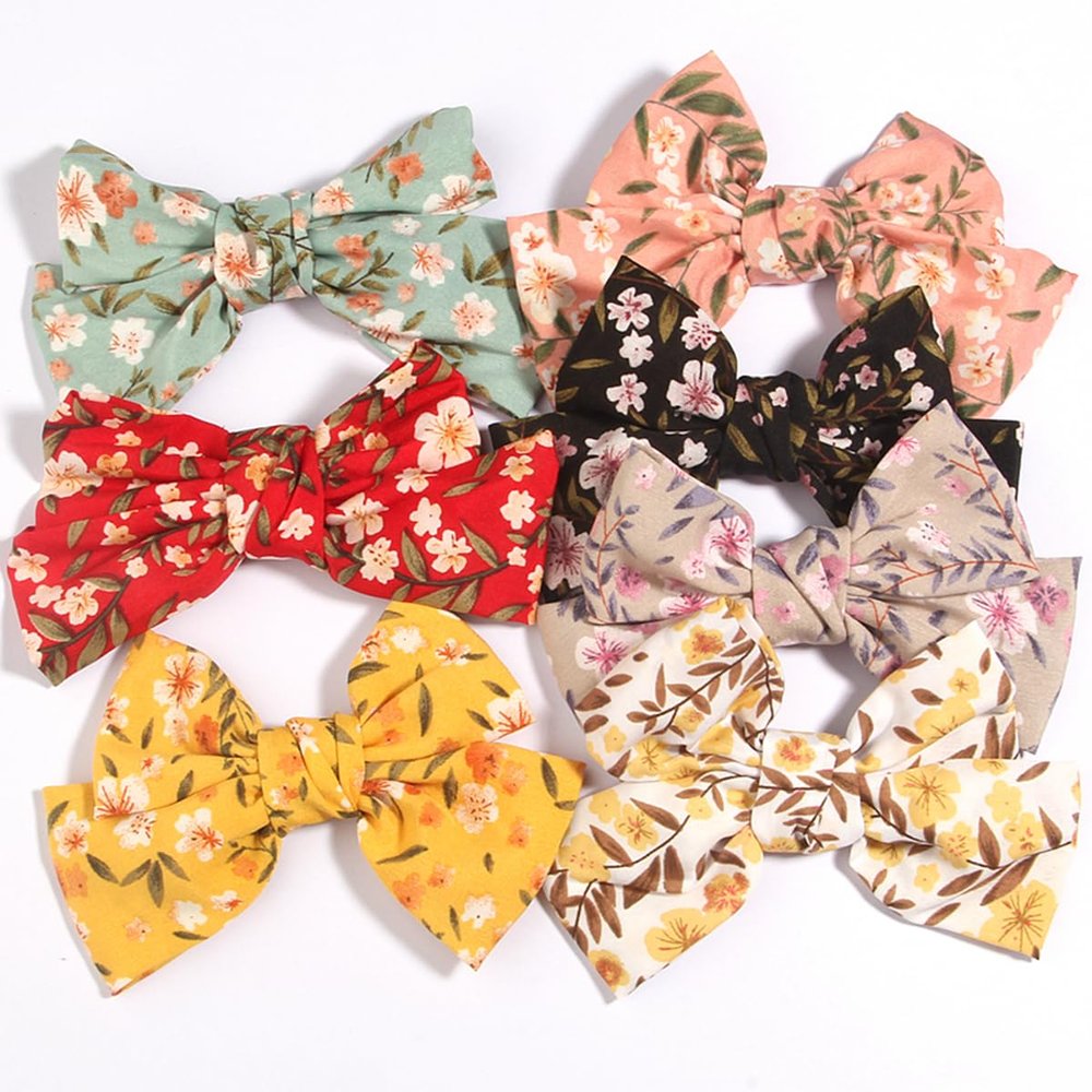 10Pcs 4.8" 12cm Solid Colors Ribbon Bows Clips Hairpin hair bows Boutique Hair Clip Headware Hair Accessories (10Pcs Multi, With Clip)
