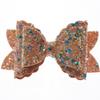 10Pcs 8CM Glitter Leather Hair Bow With Fully Covered For Hair Clips Bowknot Boutique Hair Bows For Headbands (10Pcs Yellow, With Clip) view 4