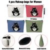 4 Pack Funny Noodles Gifts for Cat Lovers Cat Gifts for Women Girls Nurse Bestie Mother Makeup Bag,Travel Essentials Cosmetic Bags for Women, Travel Toiletry Bag Mothers Day Birthday Graduation view 2