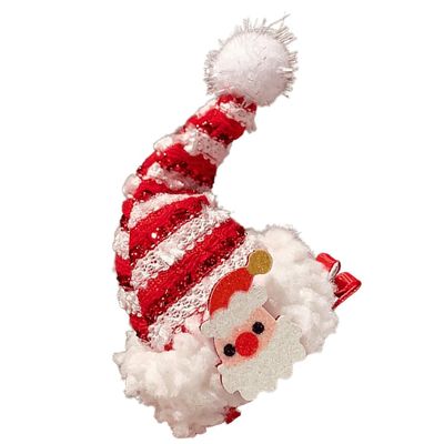 Christmas Santa Hats Hair Clip Festival Hair Accessory Women Kids Party Hairclip