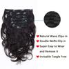 Brazilian Clip in Hair Extensions 100% Human Hair 7Pcs 100G Remy Hair Extensions Body Wave Clip ins for Black Women Natural Color (7PCSBody Wave, 10inch) view 3