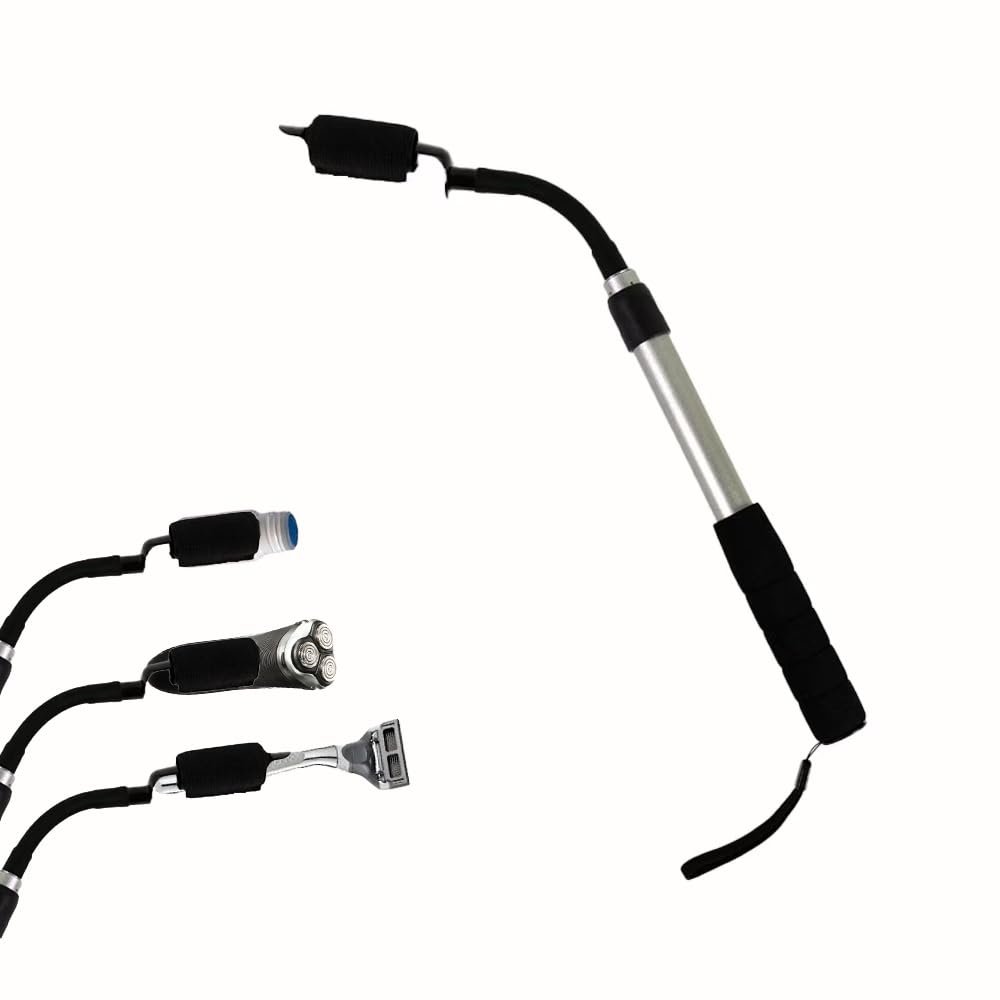 EASACE Electric Shaver Extension Handle with Adjustable Length, Bottle Extension Holder for Easy Reach,Extender Handle for Hair Brush, Multiple Functions Razor Shaver for Full Body