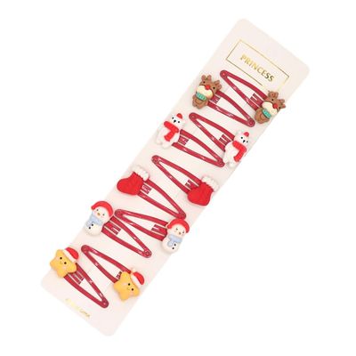 10pcs or 8ps Set Christmas Themed Hair Clips for Kids Lovely Party Hair Ornaments Hairclips Festive Hair Decorations