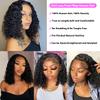 12 Inch 13x4 Deep Wave Bob Wig Human Hair Short Bob Wigs HD Lace Front Wigs Human Hair Pre Plucked 180 Density Curly Human Hair Wig Glueless Natural Color Lace Frontal Wigs for Black Women view 3