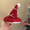 Christmas Hat Hairpin Christmas Hair Clip Elegant Santa Barrette Bunches Headwear Sweet Bowknot Trend view 3