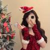 Christmas Hat Hairpin Christmas Hair Clip Elegant Santa Barrette Bunches Headwear Sweet Bowknot Trend view 4