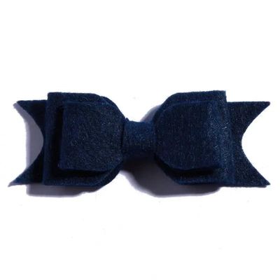 10Pcs Felt Hair Bow Accessories, 9.2 cm, Non-Woven Fabric For Headbands (10Pcs Navy, With Clip)