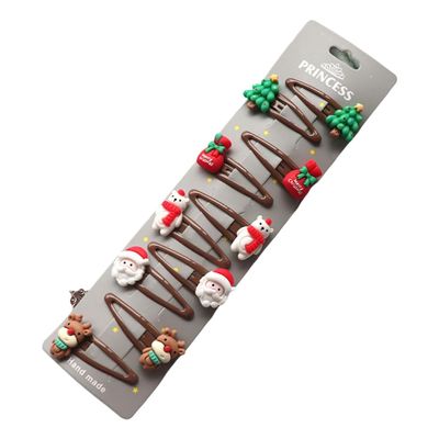 10pcs or 8ps Set Christmas Themed Hair Clips for Kids Lovely Party Hair Ornaments Hairclips Festive Hair Decorations