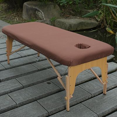 Brown,70x185cm/2.2x6ft,Solid Color Massage Table Sheets with Hole,Beauty Bed Cover Massage Bed Cover Washable SPA Massage Fitted Sheet Protective Cover Bedspread Reusable