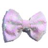 10Pcs 13cm Reversible Sequin Bow Boutique Shinny Bowknot Hairgrips Women Hair Barrettes Accessories (10Pcs White, With Clip) view 1