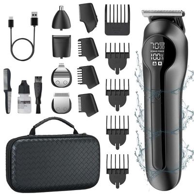Hair Clippers for Men, 6 In 1 Multifunctional Hair Clipper With Digital Display High Power Electric Shaver Nose Hair Trimmer Grooming Kit