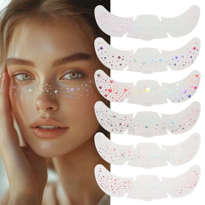 12PCS Glitter Freckles Tattoo, Waterproof and Long-lasting Freckles Sticker for Women, Laser Temporary Tattoos, Easy to Remove, Suitable for Festival Carnival