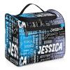 CURLYOOT Personalized Travel Toiletry Bag for Women and Men, Custom Name Hanging Travel Bag Makeup Organizer Bags for Toiletries Cosmetics, Light Blue Purple view 1