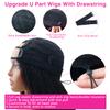 U Part Wigs Human Hair Kinky Straight Glueless Wig Human Hair 200% Density U Part Wigs Upgrade None Lace No Sew In U Part Human Hair Wigs With Drawstring Beginner Friendly,Natural Color(18 inch) view 2