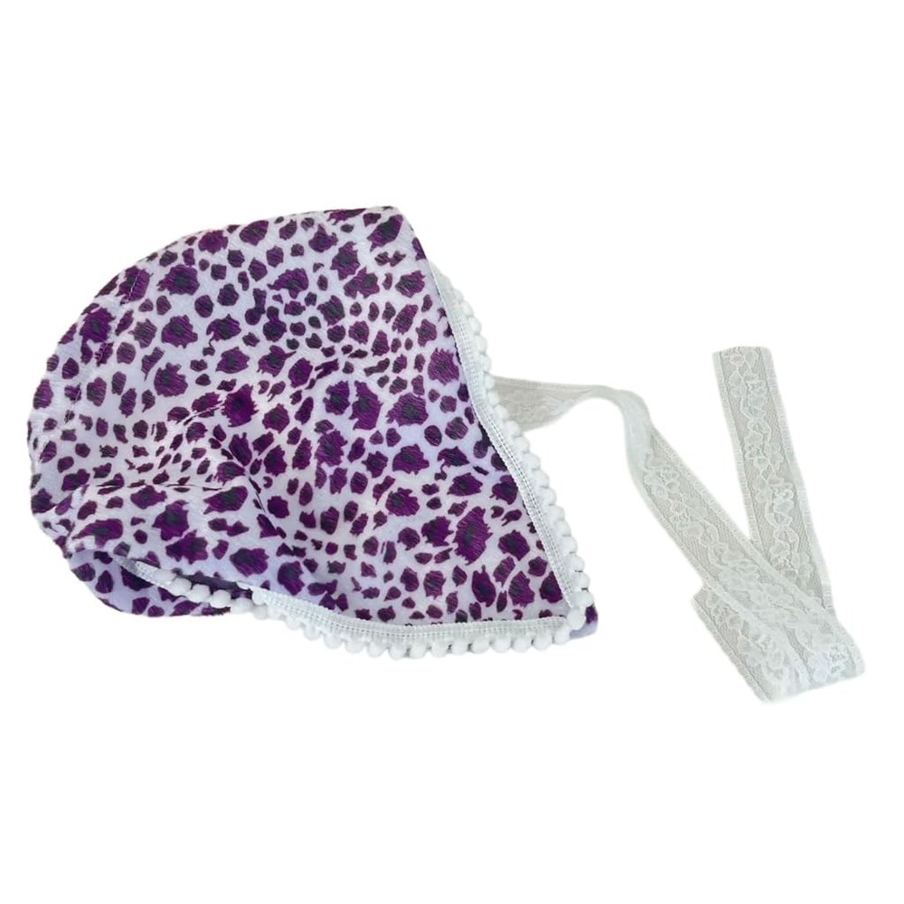 Vdaxvme Butterfly Leopards Print Headband Hairscarf Head Wrap Handmade Headwear Headscarf Unique Dark Lacy Headwraps