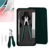 25 Beveled Edge Nail Clippers 3-Piece Set, Long Handle Wide Jaw Opening Anti-Splash Slanted Nail Clipper, Wide Jaw Slanted Nail Cutter for Fingernails and Toenails, Women and Men (Green) view 1
