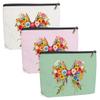 3 Pack Cute Bow Aesthetics Wildflower Makeup Bag,Travel Essentials Cosmetic Bags for Women, Teacher Sister Nurse Mom Girls Trip Bachelorette Party Travel Toiletry Bag Graduation Girl Weekend Christmas view 1