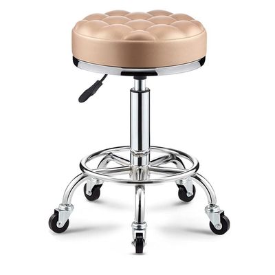 Aikimfuly Round Rolling Stool Adjustable Height Swivel, PU Leather Drafting Shop Stools Chair with Wheels and Wider Comfy Round Seat for Medical Salon SPA Esthetician Studio