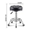 Aikimfuly Round Rolling Stool Adjustable Height Swivel, PU Leather Drafting Shop Stools Chair with Wheels and Wider Comfy Round Seat for Medical Salon SPA Esthetician Studio view 2