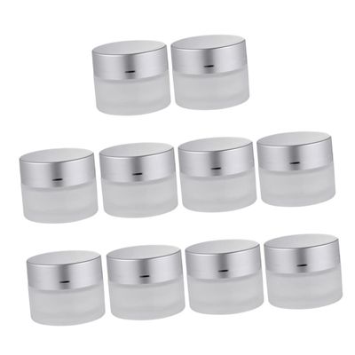 10 Pcs round Glass Cosmetics Jars for Eye Cream Storage