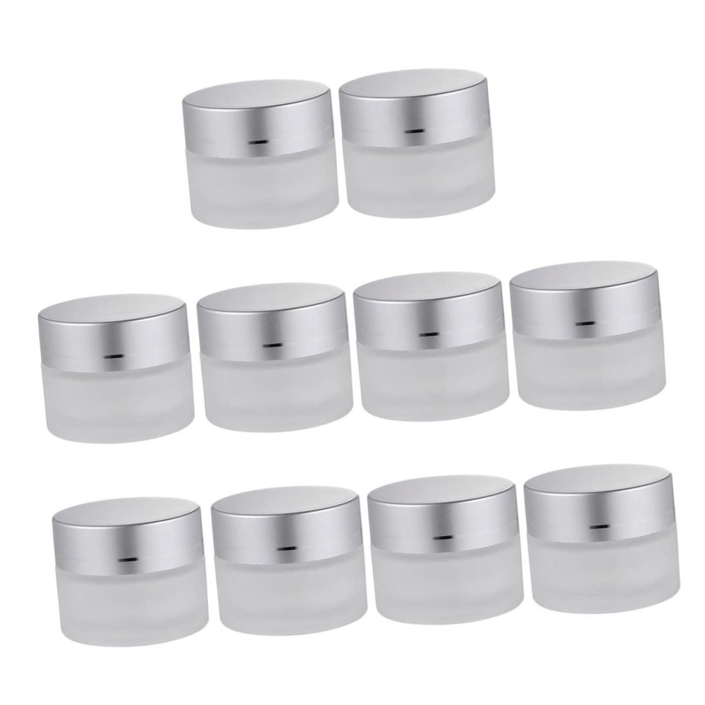 10 Pcs round Glass Cosmetics Jars for Eye Cream Storage