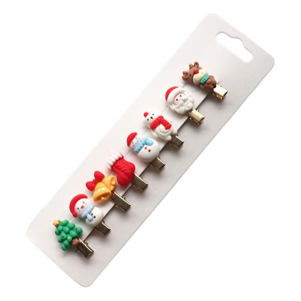 10pcs or 8ps Set Christmas Themed Hair Clips for Kids Lovely Party Hair Ornaments Hairclips Festive Hair Decorations