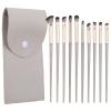 10 PCS Eye Shadow Brush, Travel Makeup Brush Set Brushes Eye Shadow Blend Brush Set Soft Synthetic Bristle with Leather Storage Bag for Wedding Bridal Shower Favors view 1