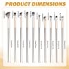 10 PCS Eye Shadow Brush, Travel Makeup Brush Set Brushes Eye Shadow Blend Brush Set Soft Synthetic Bristle with Leather Storage Bag for Wedding Bridal Shower Favors view 2