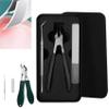 25 Beveled Edge Nail Clippers 3-Piece Set, Long Handle Wide Jaw Opening Anti-Splash Slanted Nail Clipper, Wide Jaw Slanted Nail Cutter for Fingernails and Toenails, Women and Men (Black) view 1