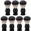 7Pcs Men Shaving Brush Wood Handle, Professional Salon Tools Hand Crafted Shaving Brush Wood Handle Black Wood Handle Shave Brushes Handmade Nylon Hair Brush for Men view 1