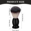 7Pcs Men Shaving Brush Wood Handle, Professional Salon Tools Hand Crafted Shaving Brush Wood Handle Black Wood Handle Shave Brushes Handmade Nylon Hair Brush for Men view 2