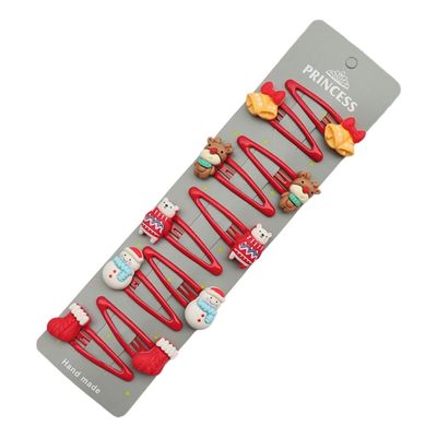 10pcs or 8ps Set Christmas Themed Hair Clips for Kids Lovely Party Hair Ornaments Hairclips Festive Hair Decorations