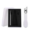 Eagle Beak Beveled Nail Clippers,Splashproof 25 Beveled Edge Nail Clippers 3-Piece Set,Super Sharp Oblique Nail Clipper,Wide Jaw Opening Anti-Splash Slanted Nail Clipper,for Women Men (White B) view 1