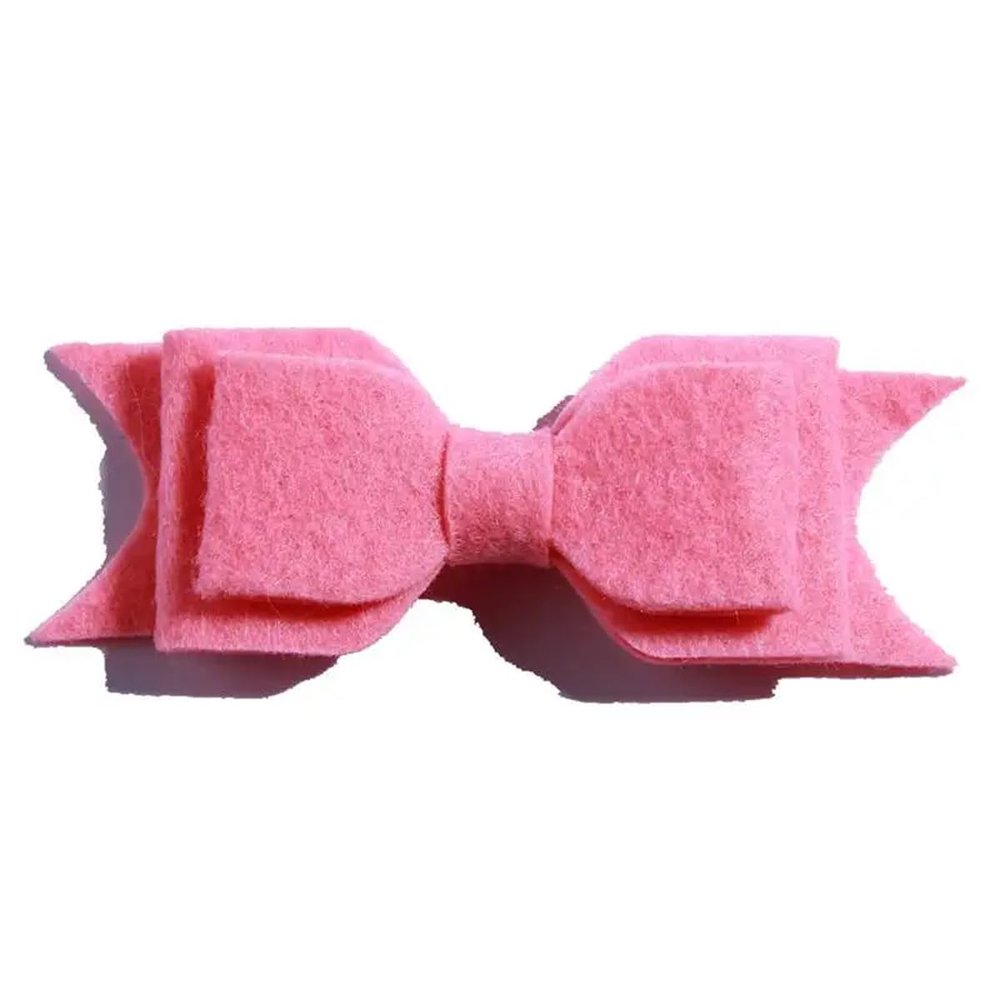 10Pcs Felt Hair Bow Accessories, 9.2 cm, Non-Woven Fabric For Headbands (10Pcs Deep Pink, With No Clip)