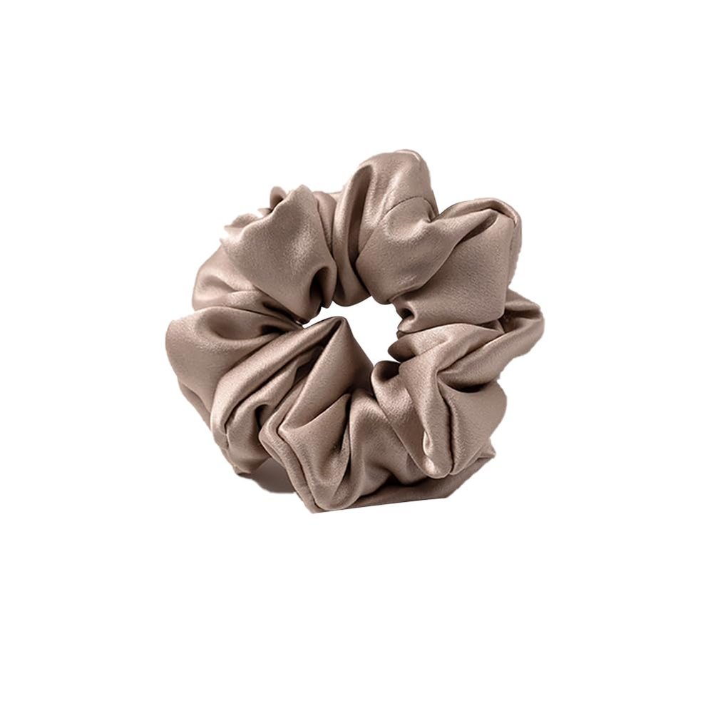 10 Pcs Velvet Scrunchies Hair Ties - Soft Elastic Hair Bands for Women, No Damage Gentle Ponytail Holders (Brown)
