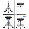 Aikimfuly PU Leather Height Adjustable Stool, Round Rolling Stools with Wheels and Footrest, Swivel Drafting Work SPA Medical Salon Stools Chair with Wheels and Soft Seat Padd(Red) view 4