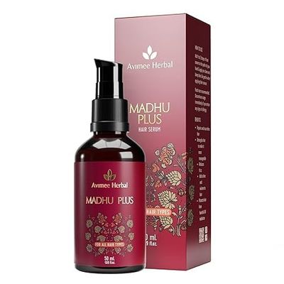 HERBAL Madhu Plus Herbal Hair Serum With Spf 15 For Frizz Free & Silky Smooth Hair With Keratin Protein & Argan Oil, 50 Ml (Pack of 1)