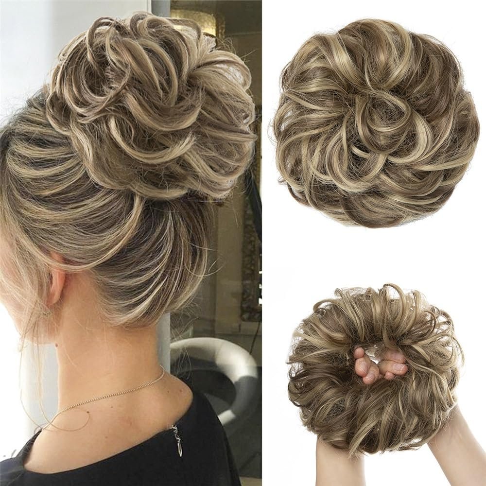 LPOCIKZADEC Messy bun Hair Piece, Matte Voluminous Synthetic Hair Tie for Women Hair Bun Wig Accessory,Hair bun Wig(Red)