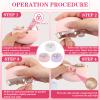 3-in-1 Electric Nail Clippers, Upgrade Electric Nail Clippers for Kids or Adults, Electric Polishing Nail Clipper with Collector, Excellent Electric Nail Trimmer Gift for Your Loves (Cute-Pink) view 3