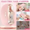 3-in-1 Electric Nail Clippers, Upgrade Electric Nail Clippers for Kids or Adults, Electric Polishing Nail Clipper with Collector, Excellent Electric Nail Trimmer Gift for Your Loves (Cute-Pink) view 4