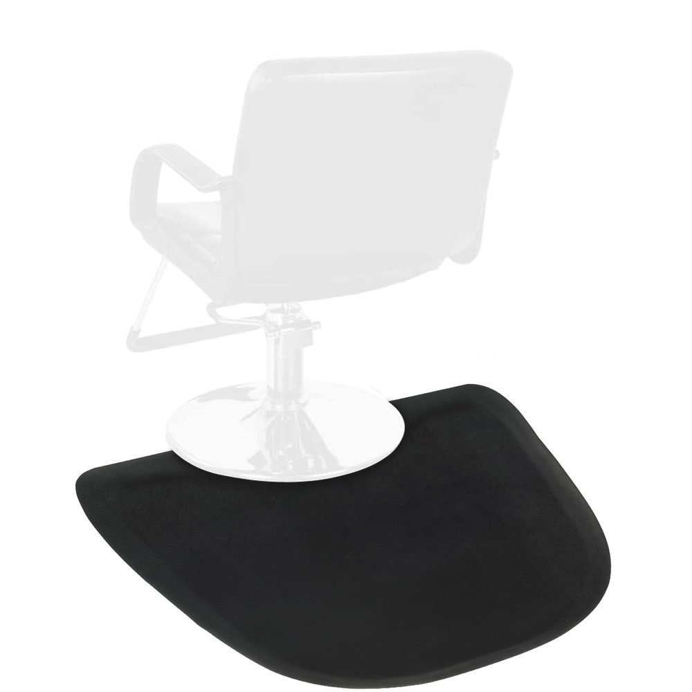 3.5x3.5ft Anti Fatigue Salon Mat for Hair Stylist,1/2" Thick Comfort Beauty Standing Mat,Hair Salon Floor Mats,Barber Shop Chair Mats,with Round Base,for Barbershop Spa Styling Equipment (Black)