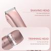 2 in 1 Women Electric Shaver Dual Head Bikini Trimmer for Women IPX7 Waterproof Wet & Dry Use Body Hair Trimmer Replaceable Hair Remover for Bikini Underarm Leg Arm Body Face, Pink view 3